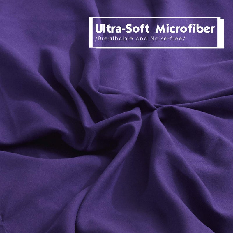 Hi -G HIG 3pc Down Alternative Comforter Set - All Season Reversible Comforter with Two Shams - Quilted Duvet Insert with Corner Tabs - Box Stitched - Super Soft, Fluffy (Full/Queen, Purple) - Image 4
